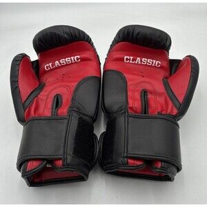 Title Boxing Classic Hook and Loop Vinyl Training Boxing Gloves - Black/Red 12oz